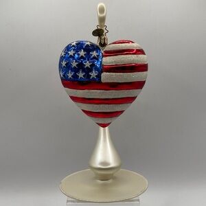 Vintage VTG Christopher Radko Tribute To America Ornament With Stand